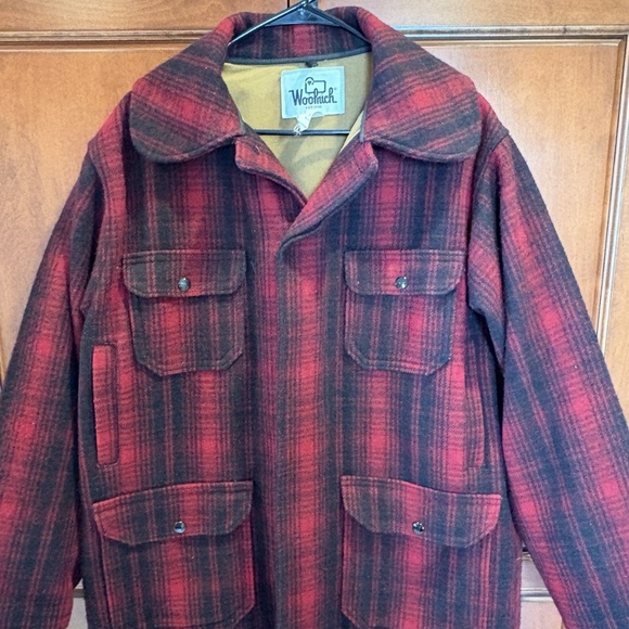 Vintage Woolrich Hunting Jacket | Men Size 42 Plaid Wool Blend Button Coat - Picture 1 of 10